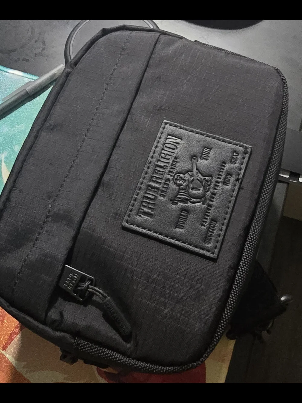 True Religion Black Crossbody Travel Bag